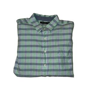 Men’s Nautica Blue and Green Plaid Button Down Shirt